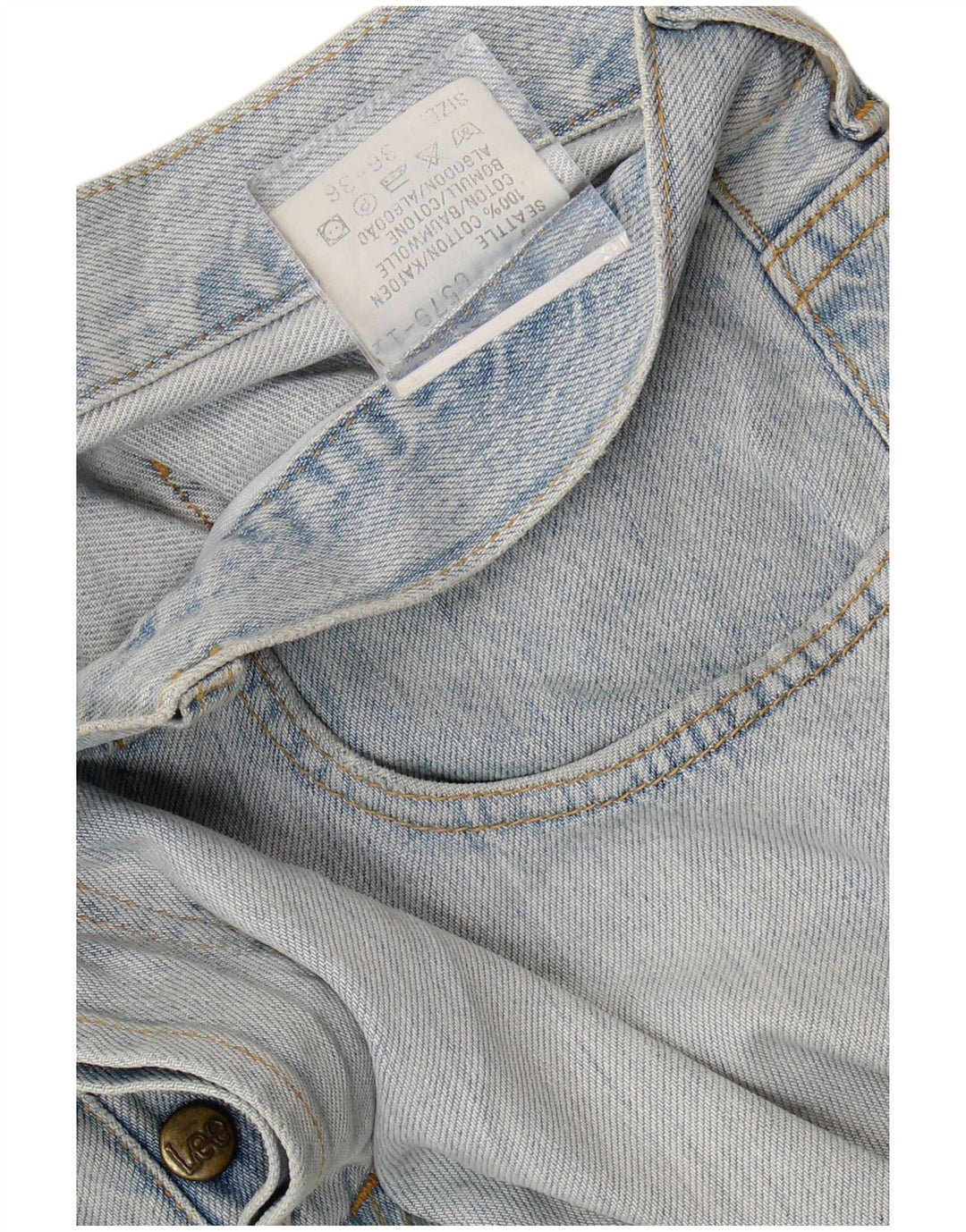 LEE Mens Seattle Straight Jeans W36 L28 Azul Algodão