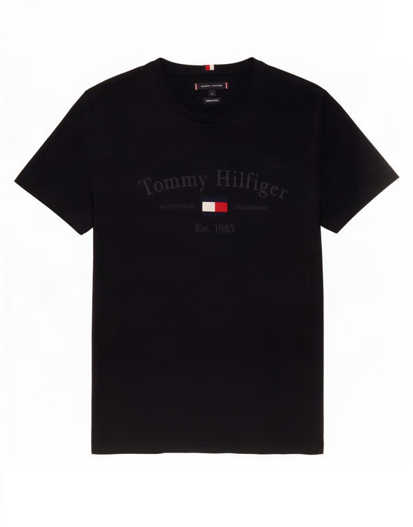 Tommy Hilfiger Mens Graphic T-Shirt Top XL Black Cotton