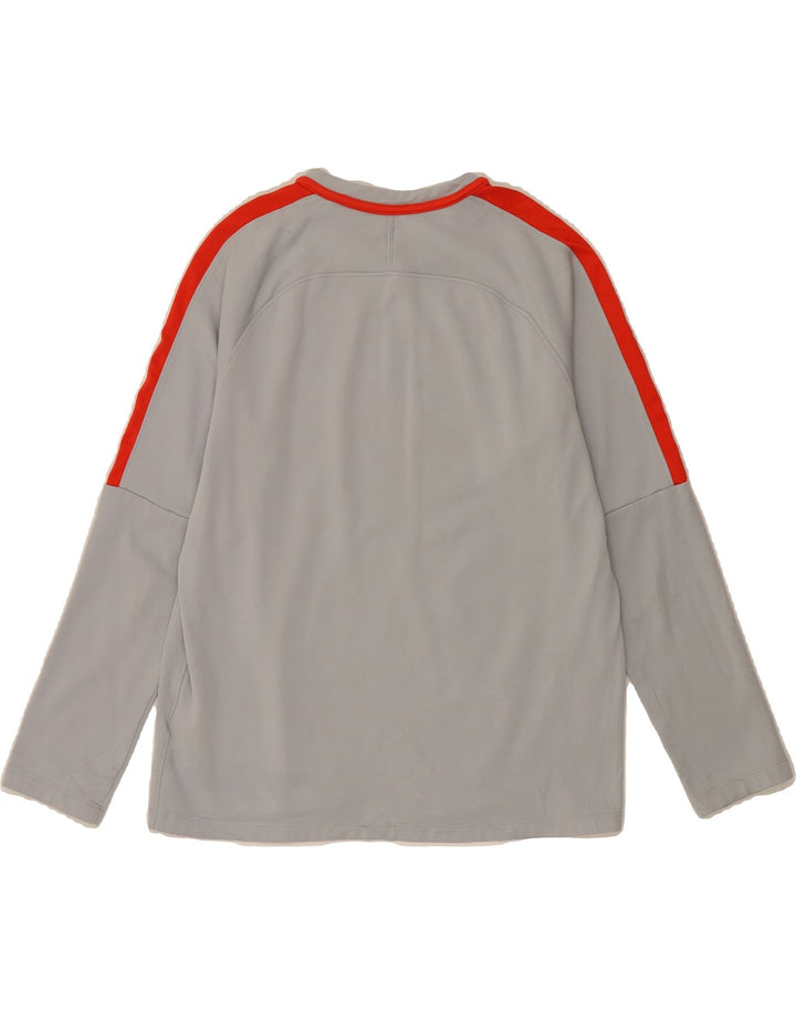 NIKE Feminino Dri Fit Top Manga Longa UK 14 Médio Cinza Poliéster