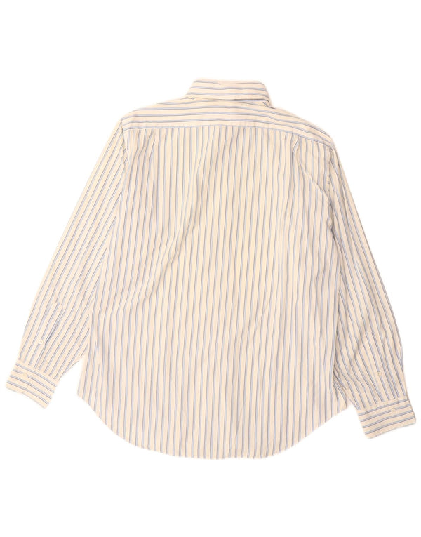 Polo Ralph Lauren Mens Philip Camisa Tamanho 16 40/41 Grande Risca Branca