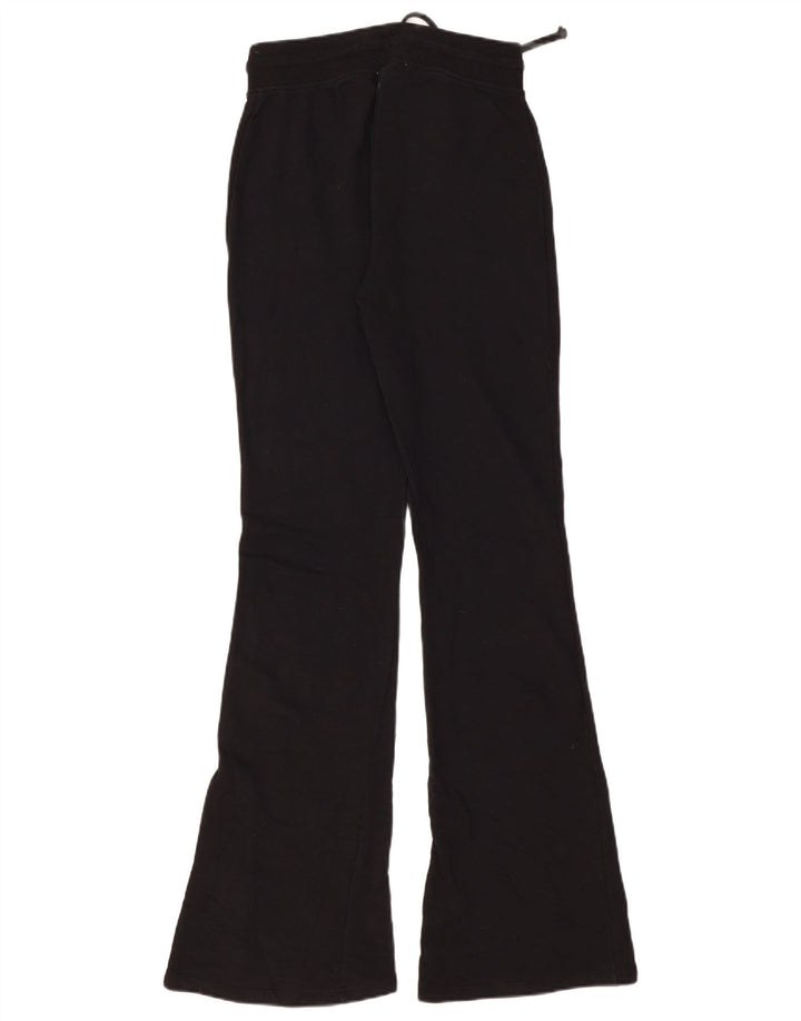 Zara Womens Flare Calças de treino Reino Unido 12 Médio Preto