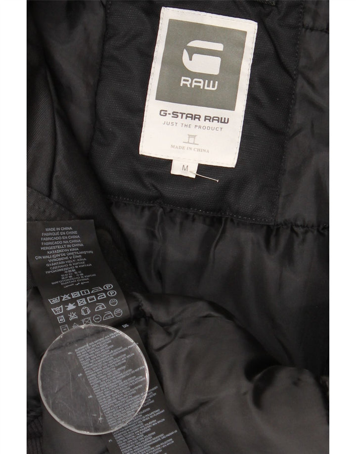 Jaqueta corta-vento masculina G-Star com capuz Bomber UK 38 algodão preto médio