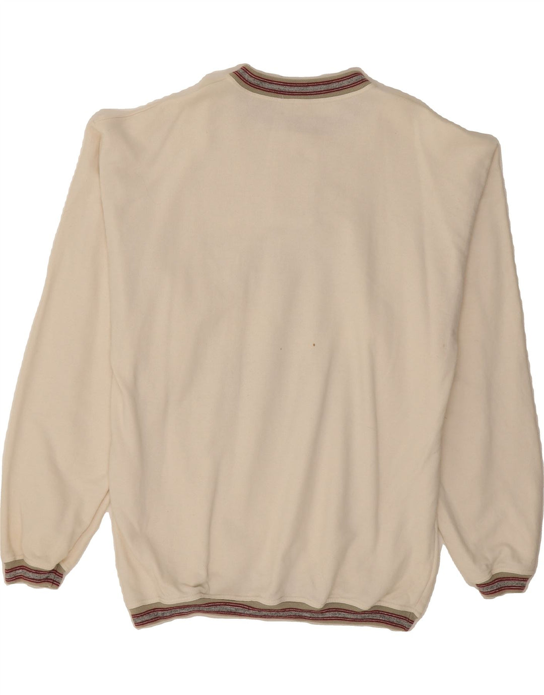 VINTAGE Mens Graphic Sweatshirt Jumper Large Off White Cotton Vintage Vintage and Second-Hand Vintage from Messina Hembry 