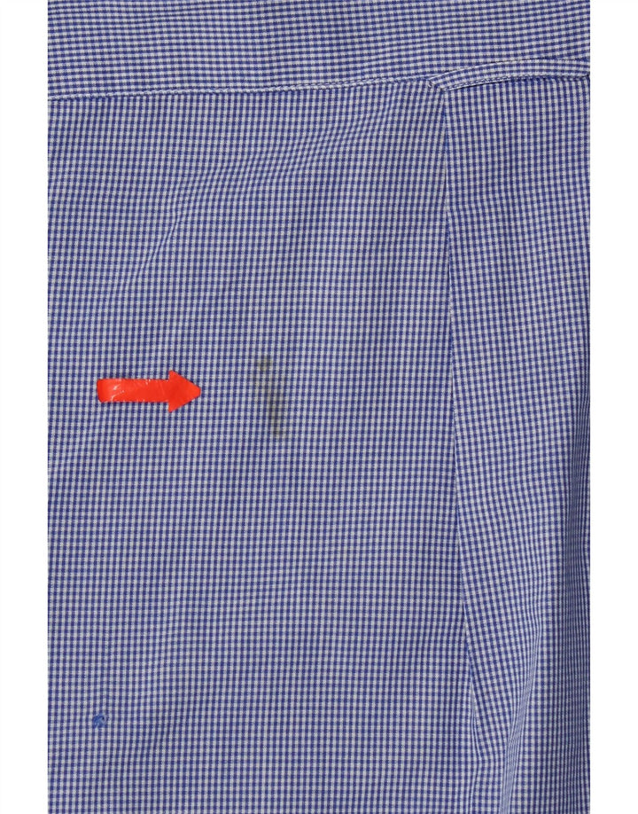 Camisa masculina Izod grande algodão guingão azul