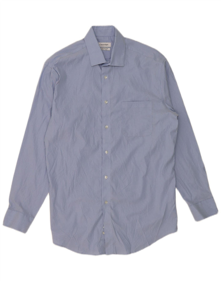 Camisa elástica masculina CALVIN KLEIN tamanho 15-15 1/2 listrado azul médio