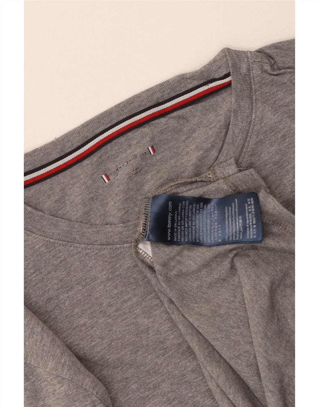 Tommy Hilfiger Meninos Top Manga Comprida 12-13 Anos Cinza Algodão