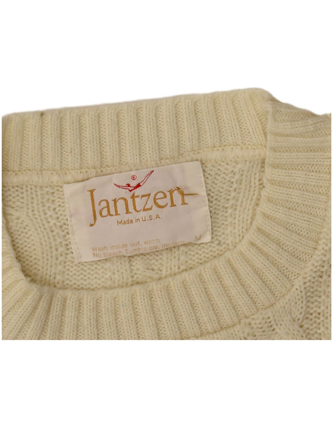 Suéter masculino Jantzen com gola redonda, médio off white