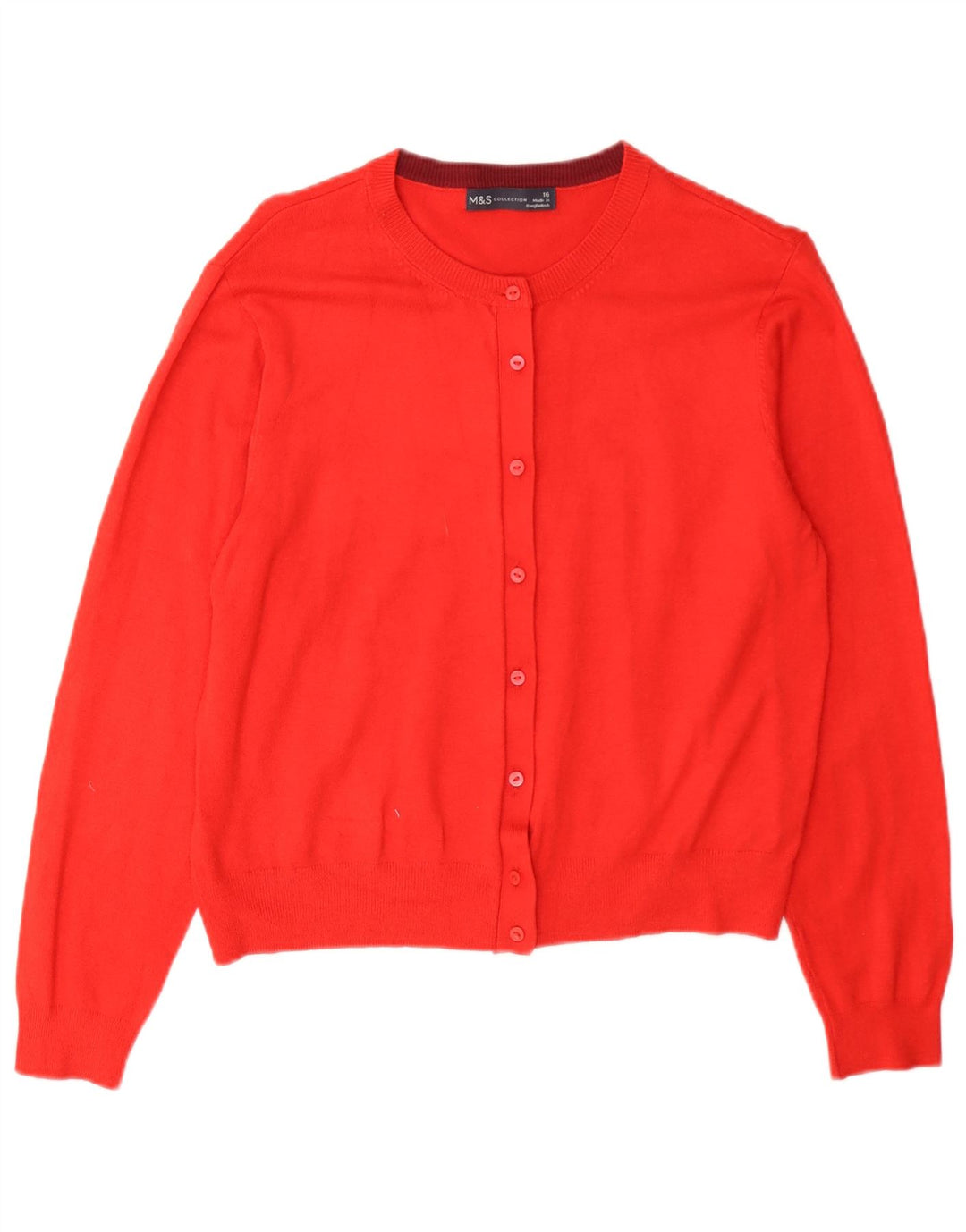 Suéter cardigã feminino Marks & Spencer UK 16 grande viscose vermelha