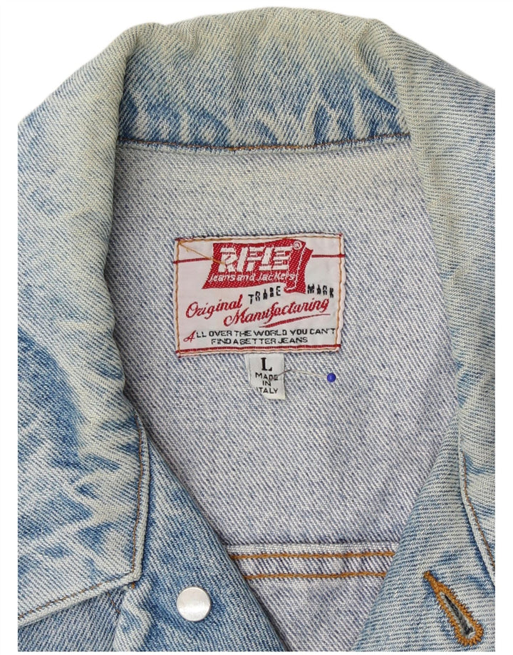 Jaqueta jeans masculina Rifle UK 40 grande algodão azul