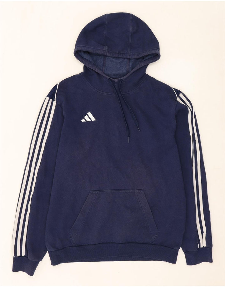 ADIDAS Mens Hoodie Jumper Médio Azul Marinho Algodão