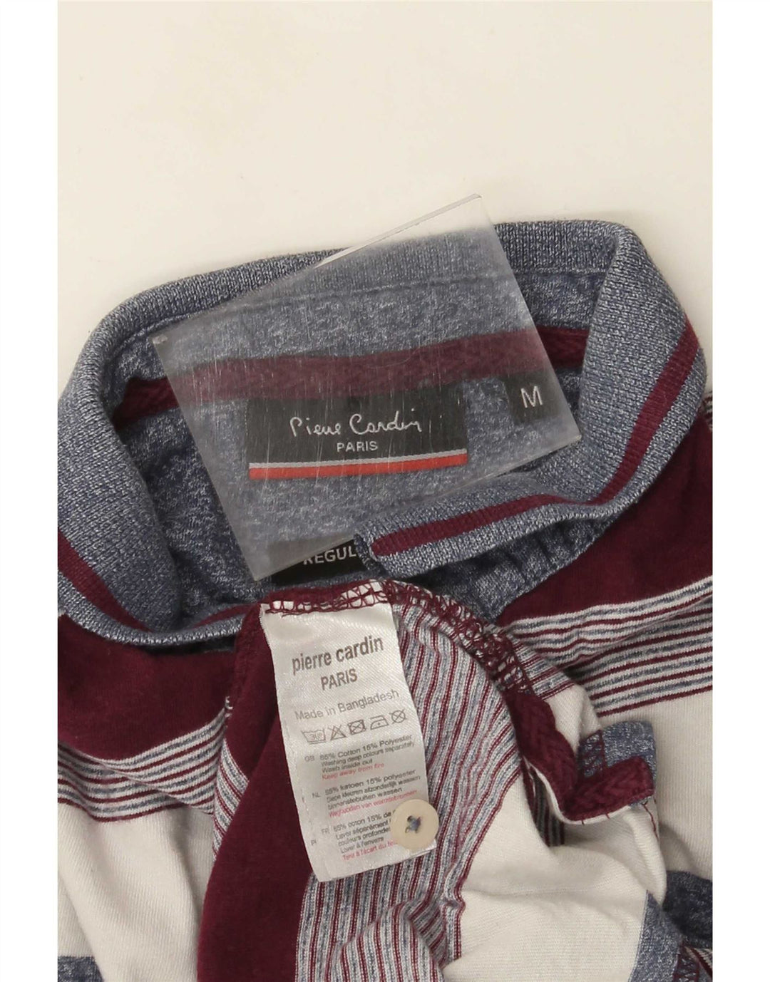 Camisa polo masculina Pierre Cardin média listrada multicolorida de algodão
