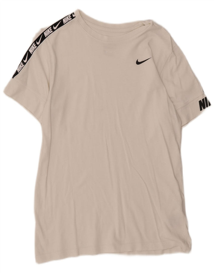 NIKE Mens Standard Fit Graphic T-Shirt Top Small White Cotton