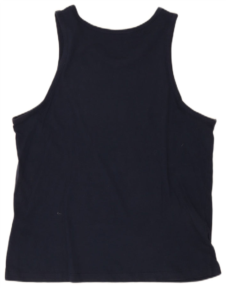 Colete gráfico Nike masculino Slim Fit top grande algodão azul marinho
