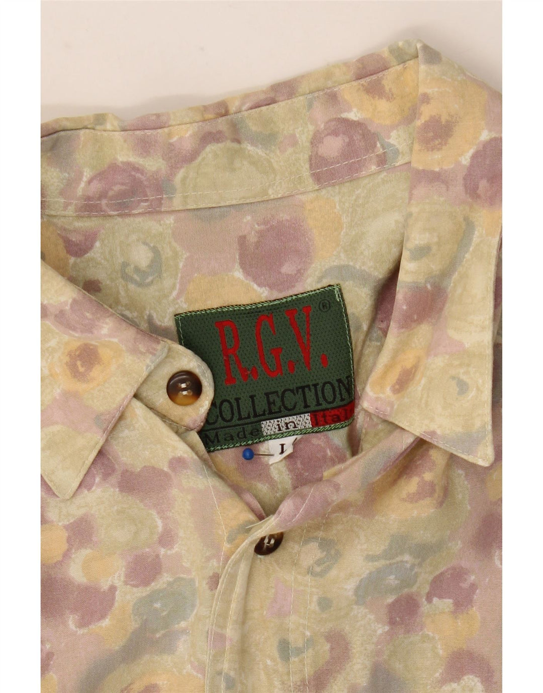 Camisa masculina VINTAGE grande floral multicolorida