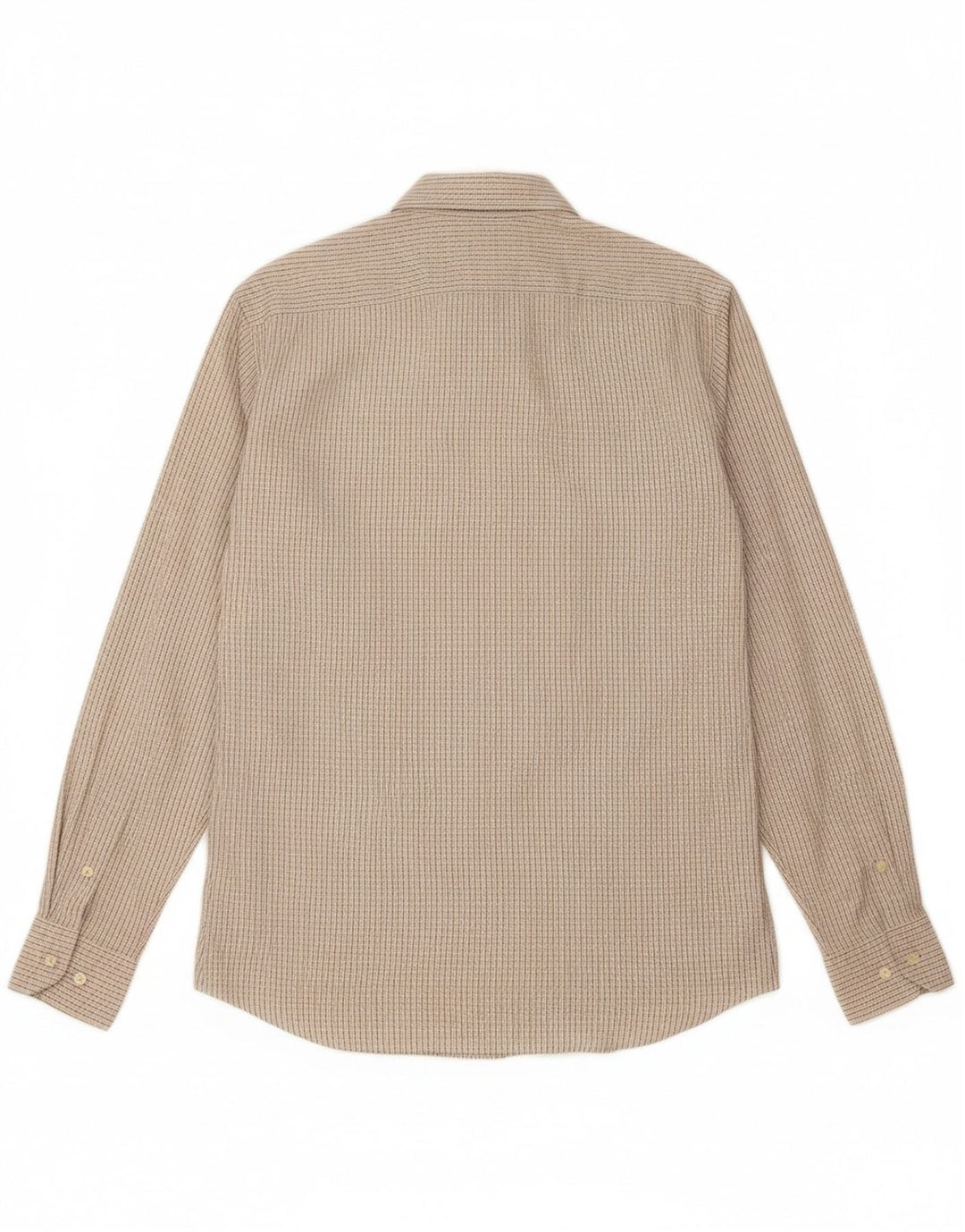 Camisa masculina MASSIMO DUTTI algodão xadrez bege médio