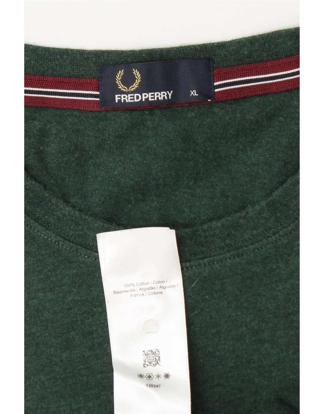 Camiseta masculina Fred Perry Top XL algodão verde