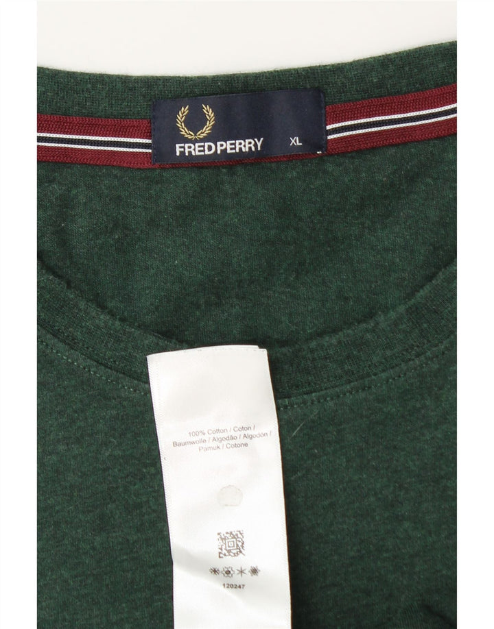 Camiseta masculina Fred Perry Top XL algodão verde
