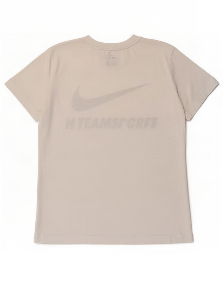 Camiseta Nike Feminina Dri Fit Graphic Top UK 12 Médio Branco Poliéster