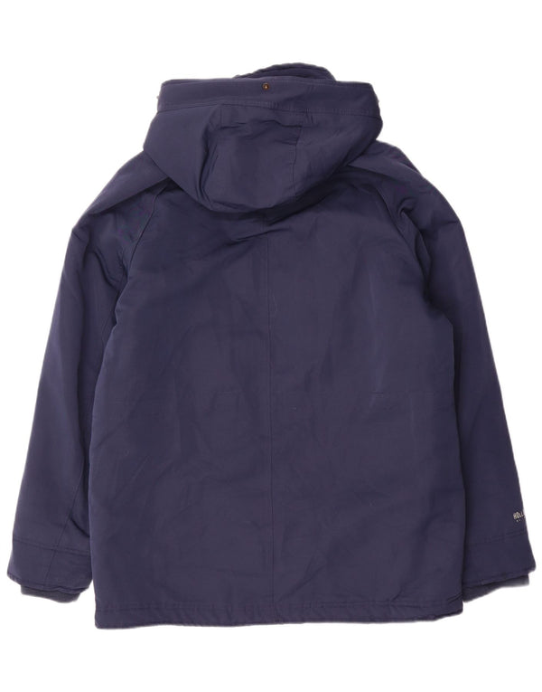 Jaqueta corta-vento masculina Sherpa com capuz Hollister UK 40 poliéster azul grande