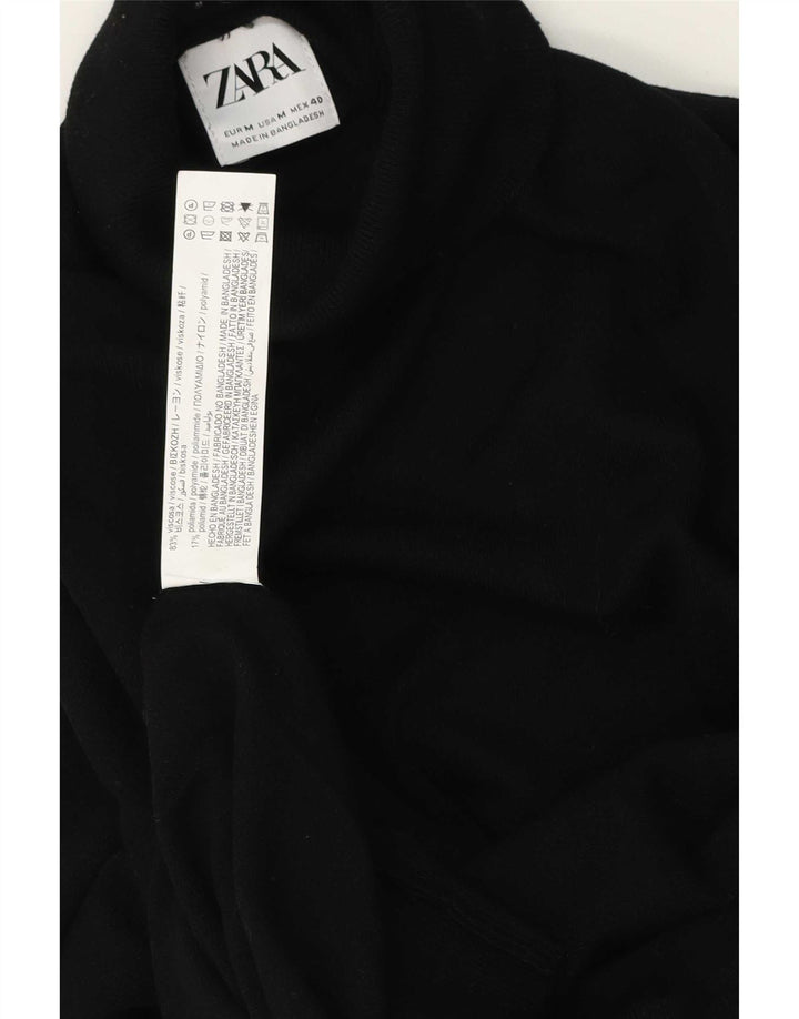 Zara Suéter masculino com gola redonda e viscose preta média