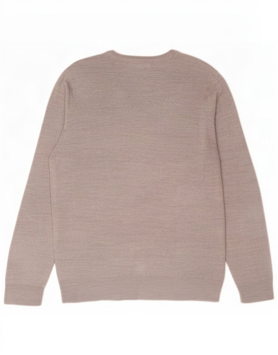 Suéter masculino Marks & Spencer com decote em V cinza médio acrílico
