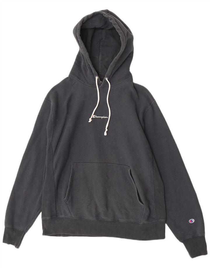 Jumper masculino com capuz Champion grande algodão preto