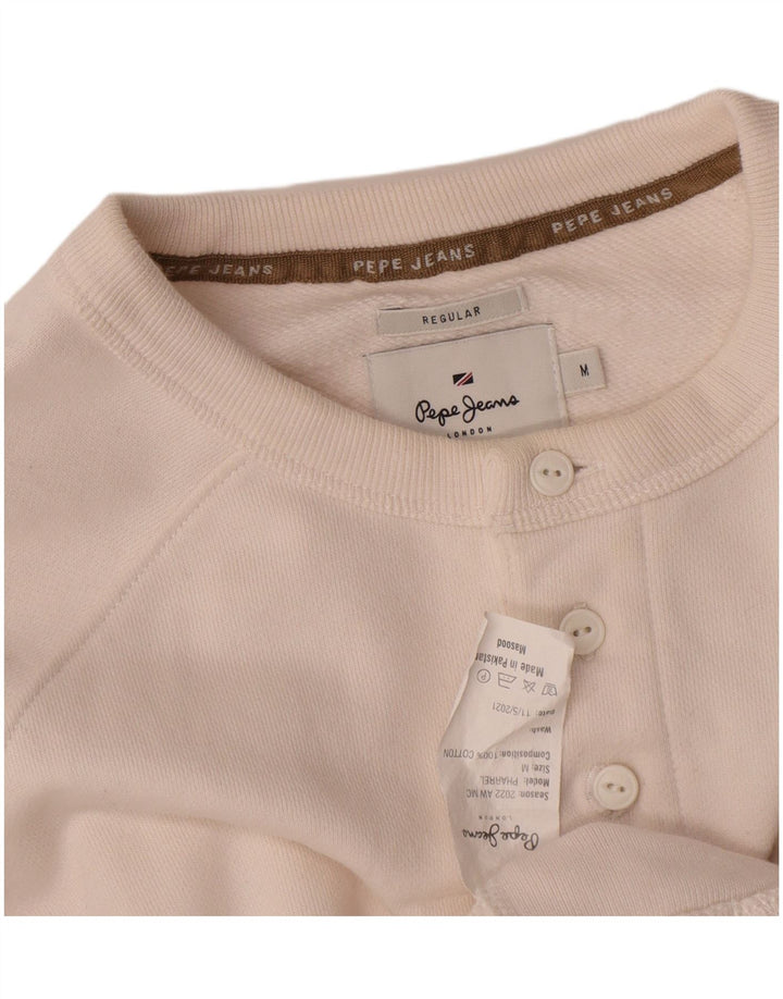 PEPE Jeans masculino regular fit moletom jumper médio algodão branco