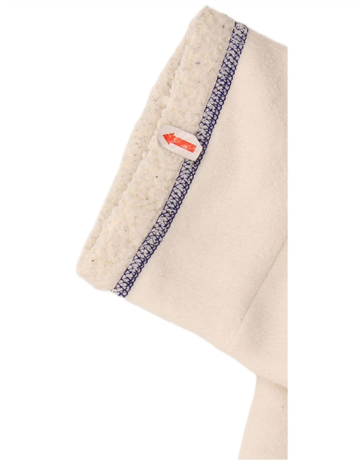 Adidas Womens Hooded Fleece Jacket UK 10 Pequeno Off White Poliéster