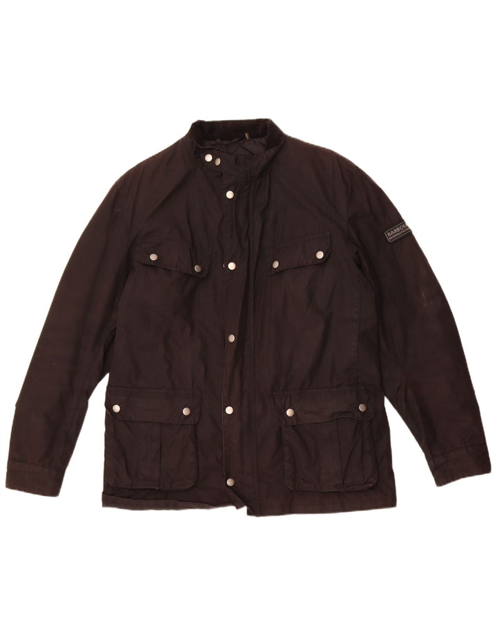 Jaqueta masculina de algodão encerado Barbour UK 40 grande algodão preto