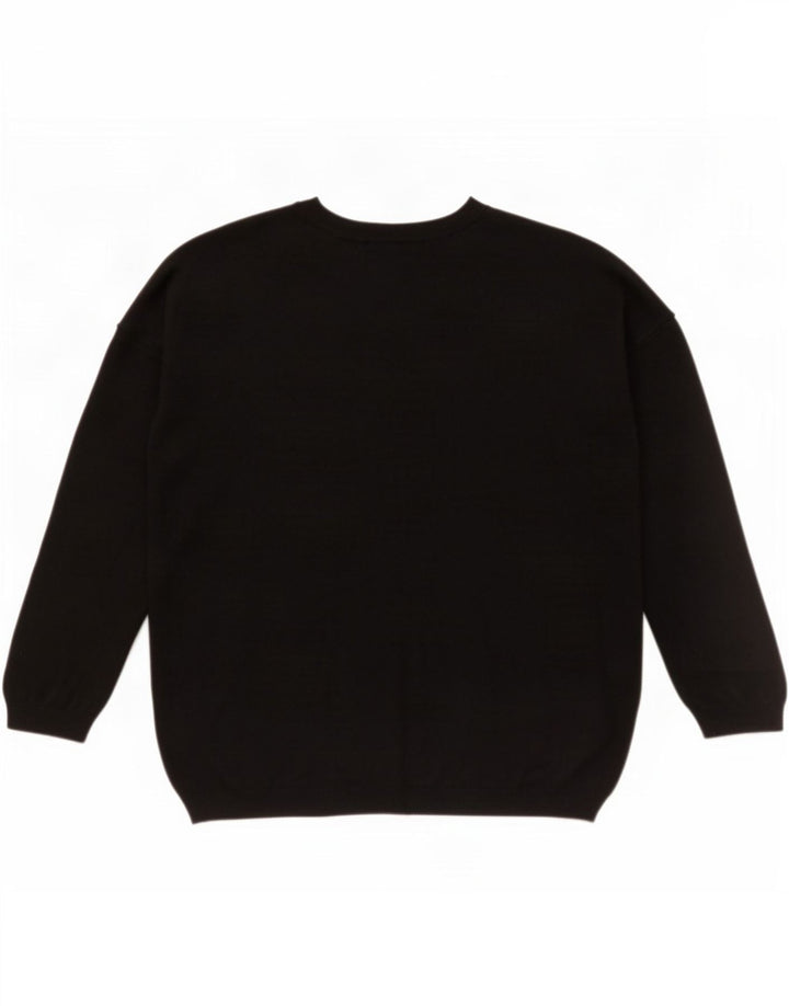 Suéter feminino Marks & Spencer com gola redonda Reino Unido 14 médio preto