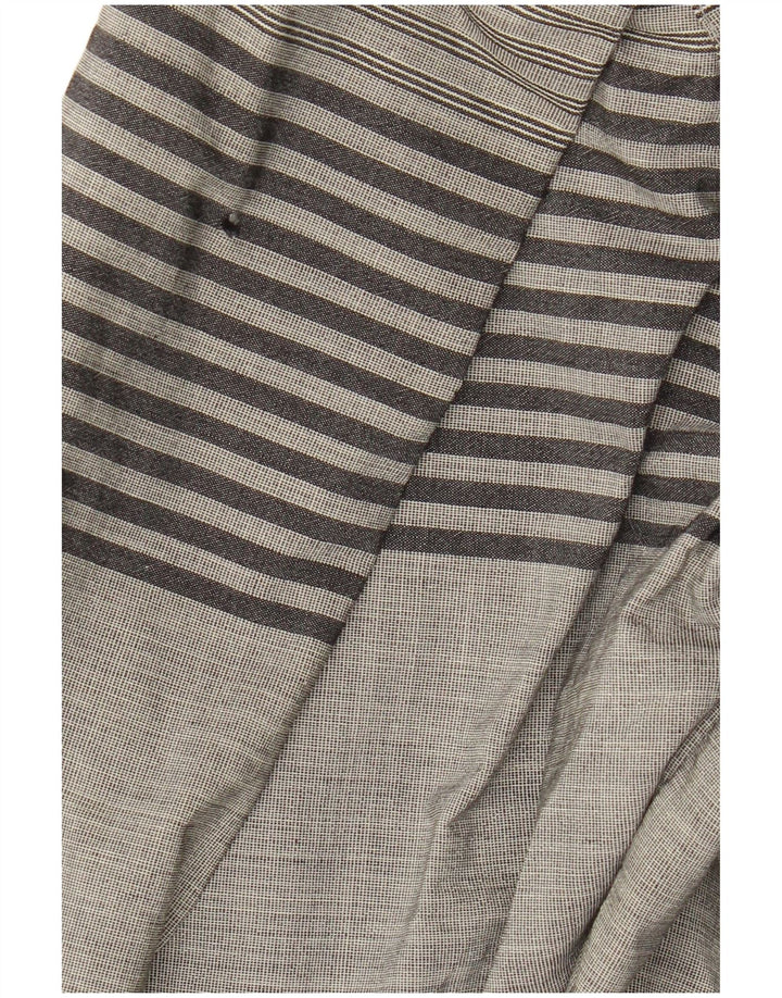 Blusa feminina vintage IT 44 listrada cinza médio