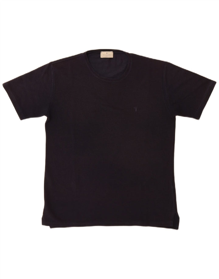 Camiseta feminina Trussardi UK 14 poliéster azul marinho médio