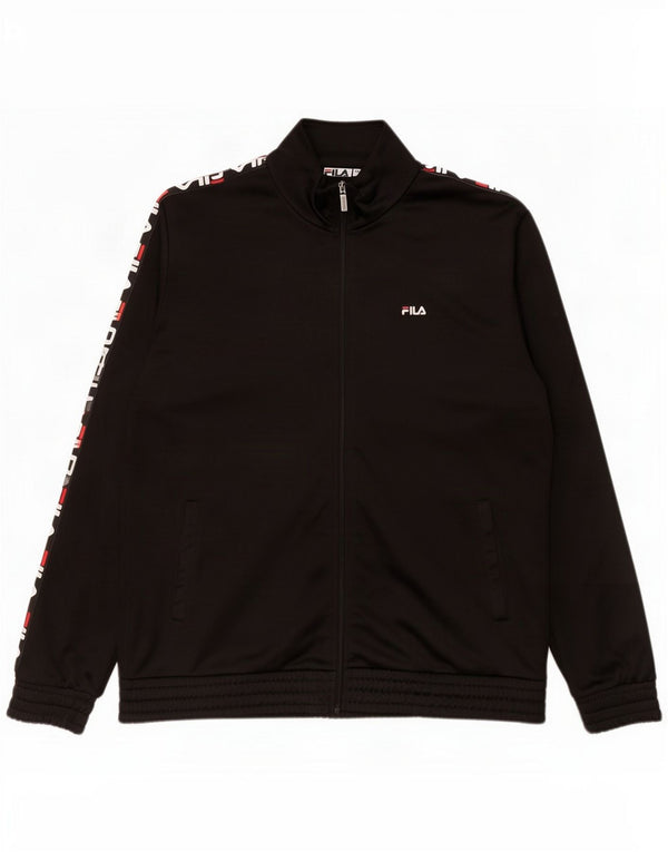 Fila Mens Graphic Tracksuit Top Jacket 2XL Poliéster Preto