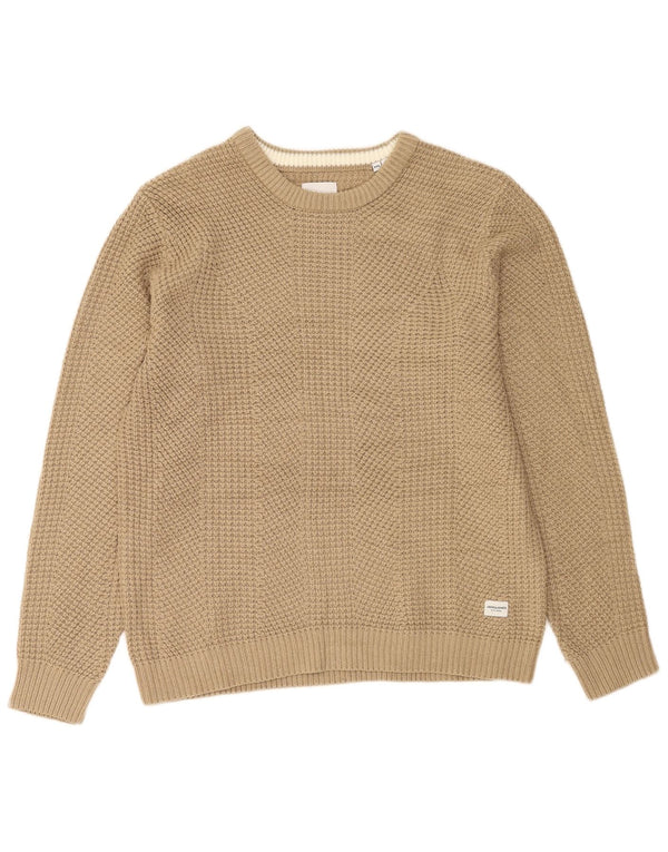 Suéter masculino Jack & Jones com gola redonda 2XL acrílico bege