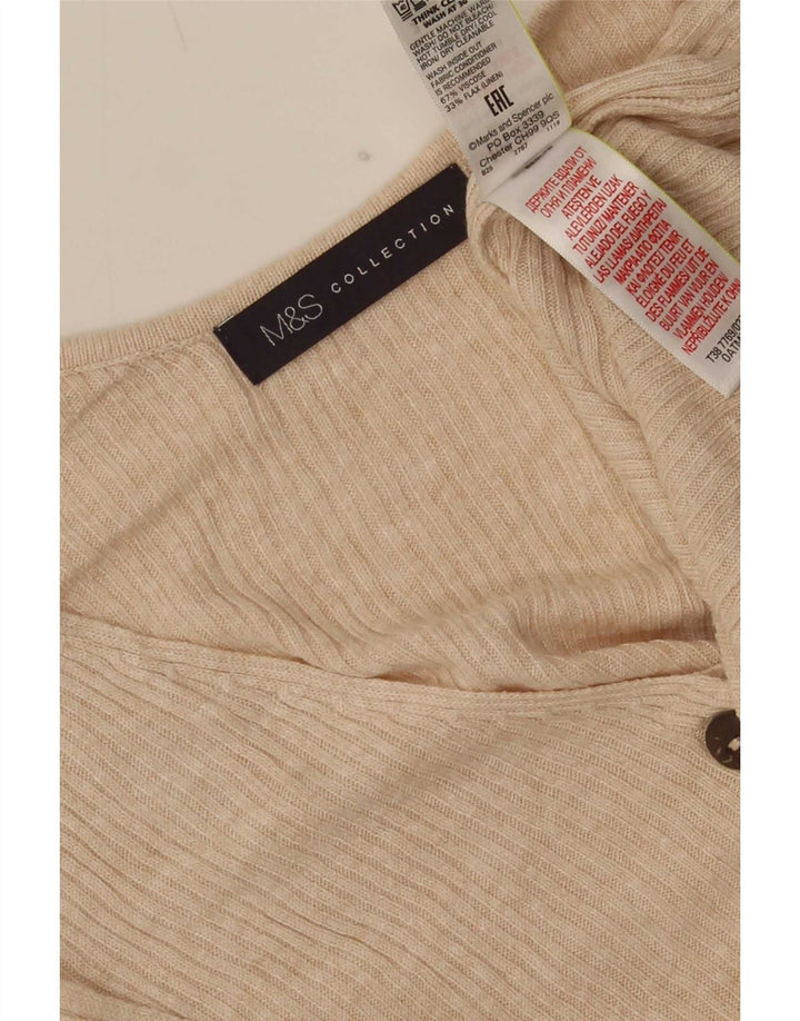 Colete feminino Marks & Spencer Top UK 14 grande viscose bege