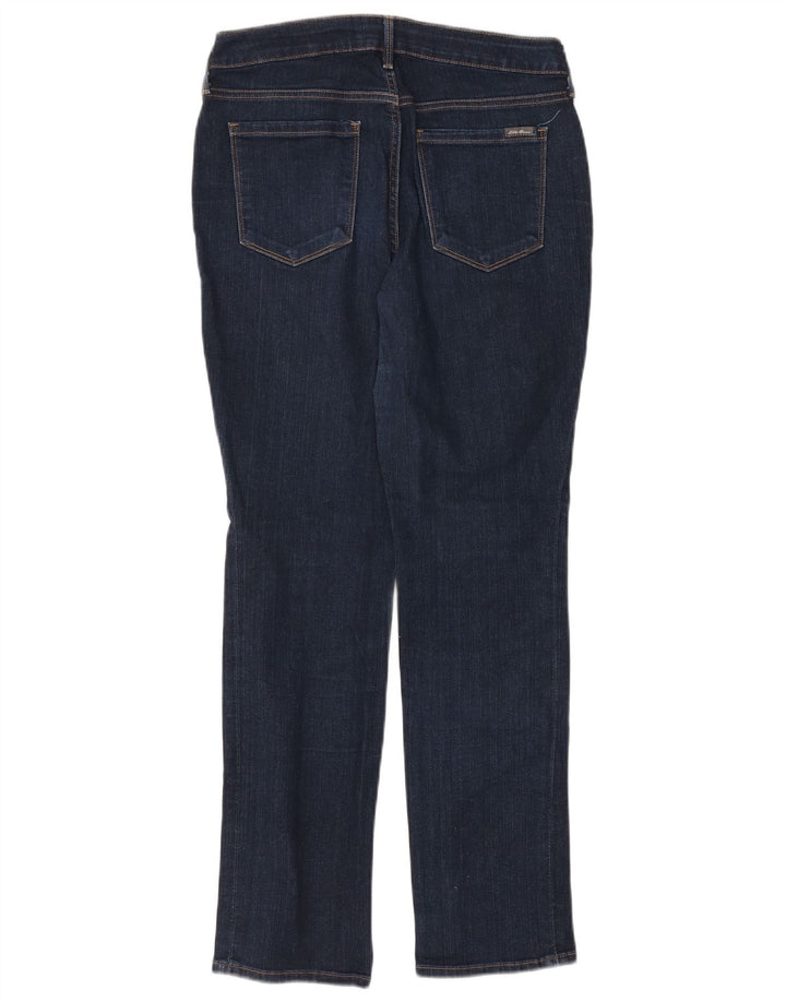 Eddie Bauer Jeans reto feminino US 8 médio W29 L29 algodão azul marinho