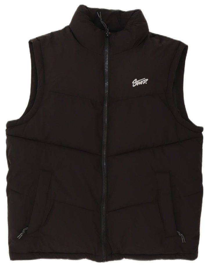 Colete acolchoado masculino Pull & Bear UK 38 poliéster preto médio