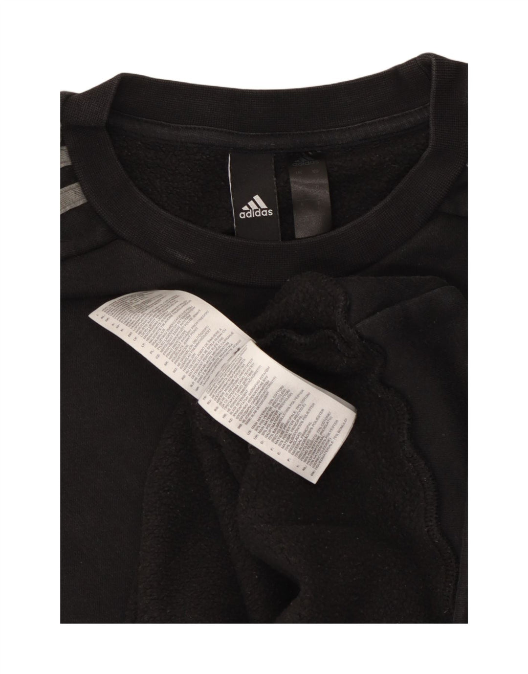 Adidas Mens Moletom Jumper Pequeno Algodão Preto