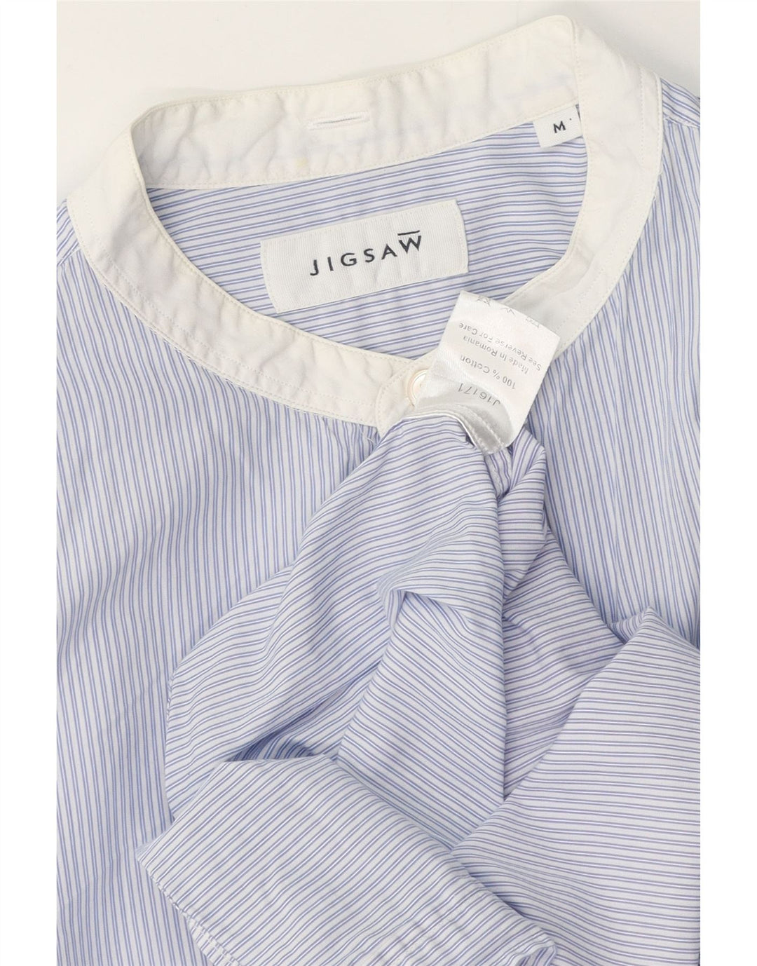 Camisa masculina JIGSAW de algodão listrado azul médio