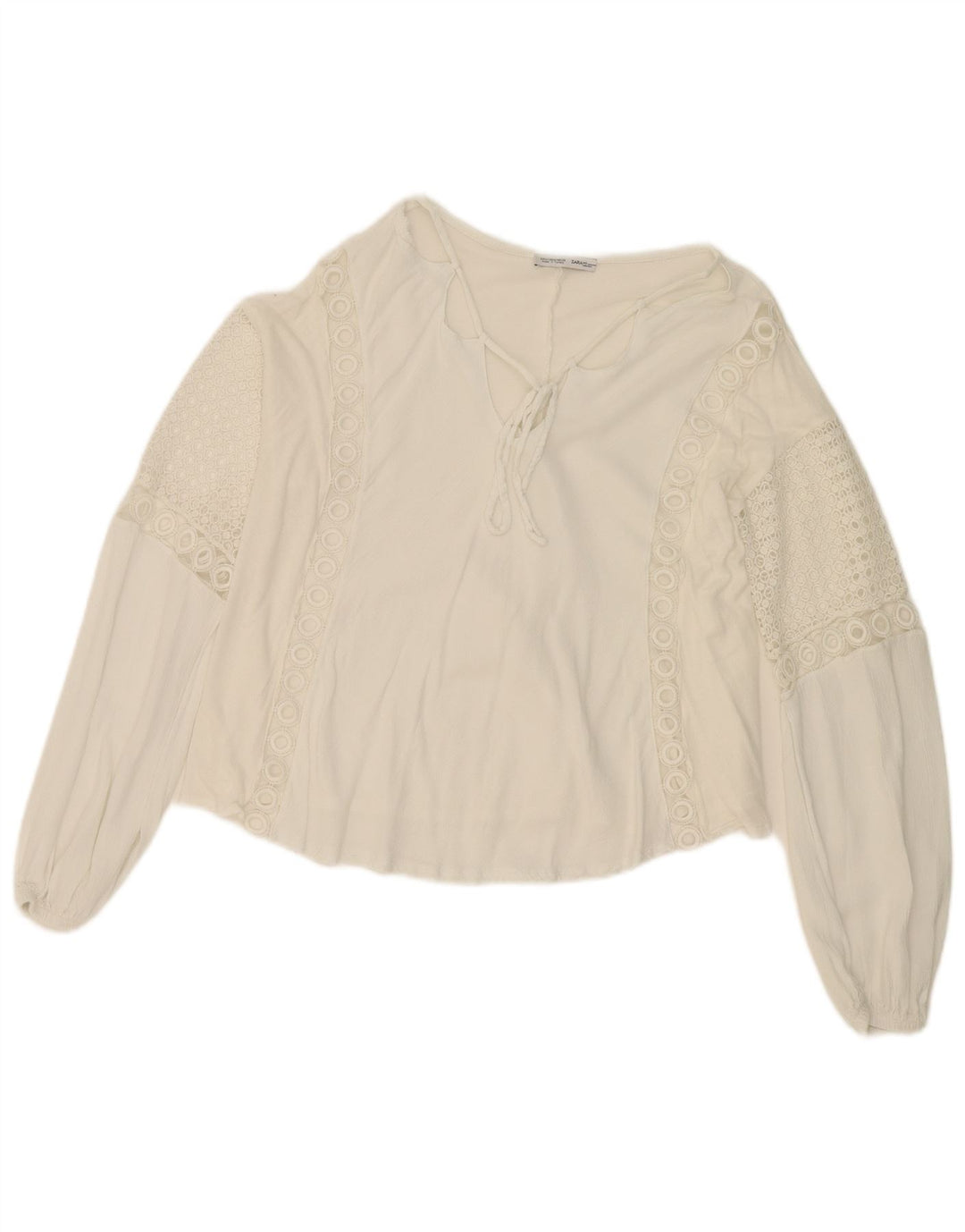 Blusa feminina ZARA Top UK 14 médio branco
