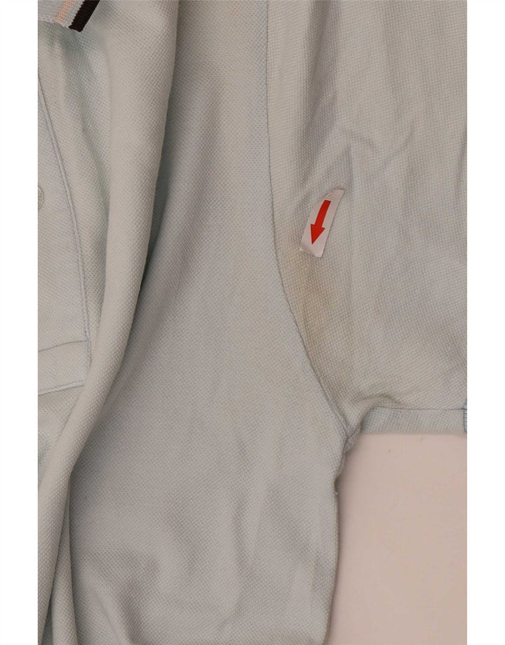 Camisa polo masculina Fred Perry pequena azul algodão