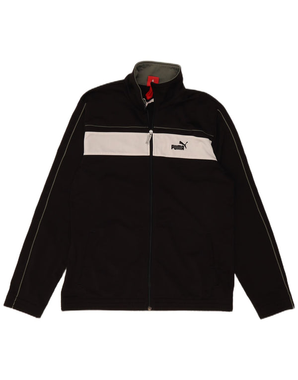 PUMA Mens Tracksuit Top Jacket Grande Preto Colorblock Poliéster