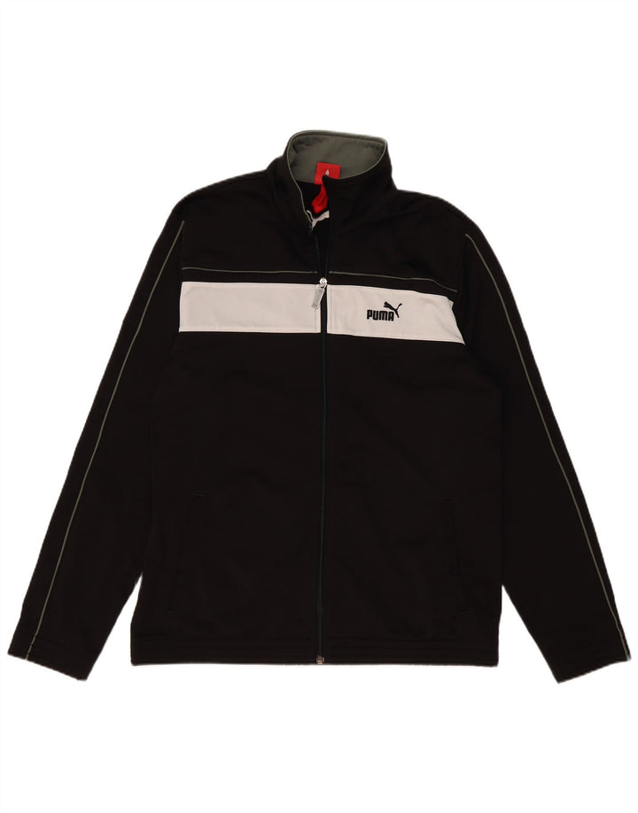 PUMA Mens Tracksuit Top Jacket Grande Preto Colorblock Poliéster