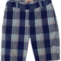 LEVI'S Boys Chino Shorts 2-3 anos W20 algodão xadrez azul
