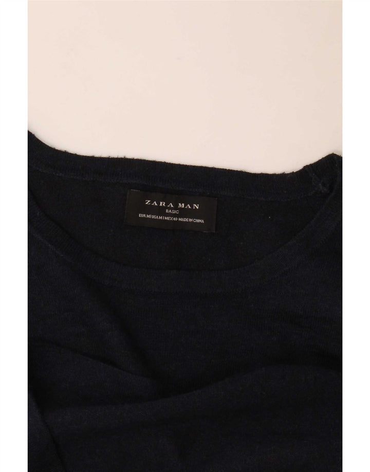 Zara Suéter masculino com gola canoa médio azul marinho