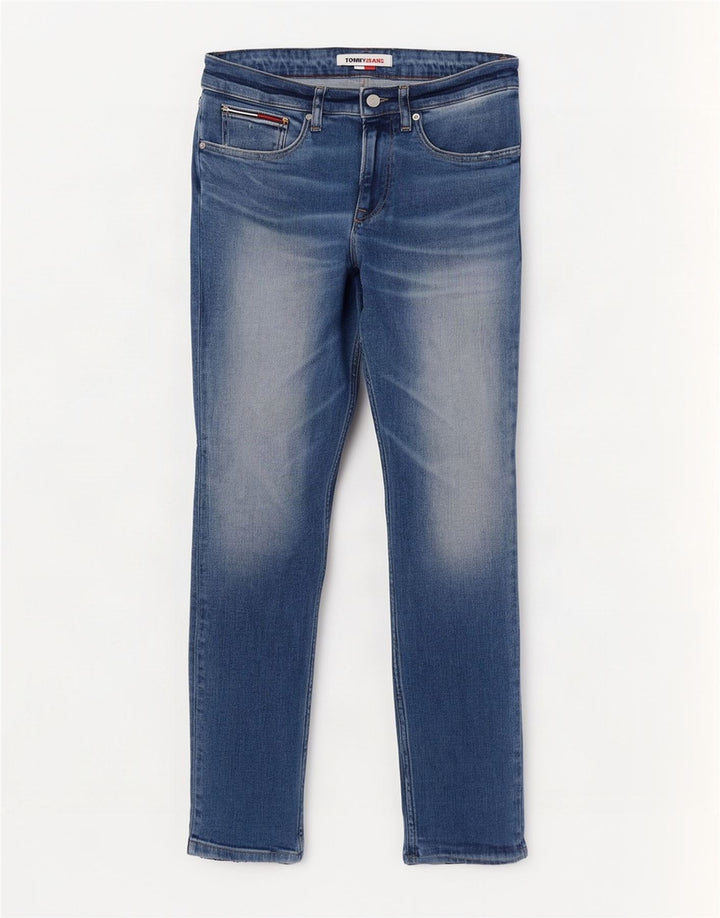 Tommy Hilfiger Masculino Slim Jeans W30 L32 Azul Algodão