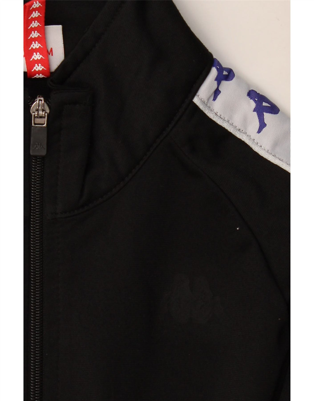 KAPPA Mens Graphic Tracksuit Top Jacket Médio Preto Colorblock Poliéster