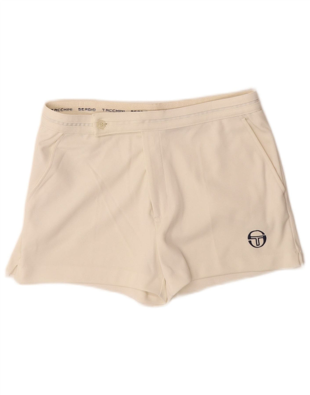 SERGIO TACCHINI Shorts Chino Masculino IT 48 Médio W30 Poliéster Branco