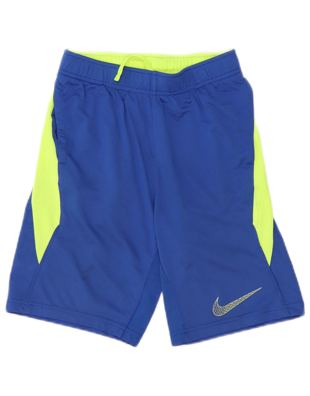 Shorts esportivos Nike Boys Dri Fit 8-9 anos pequeno azul colorblock poliéster