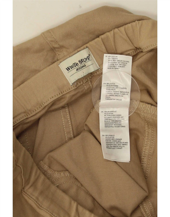 Calças cortadas jegging femininas White Stuff UK 14 médio W30 L25 bege